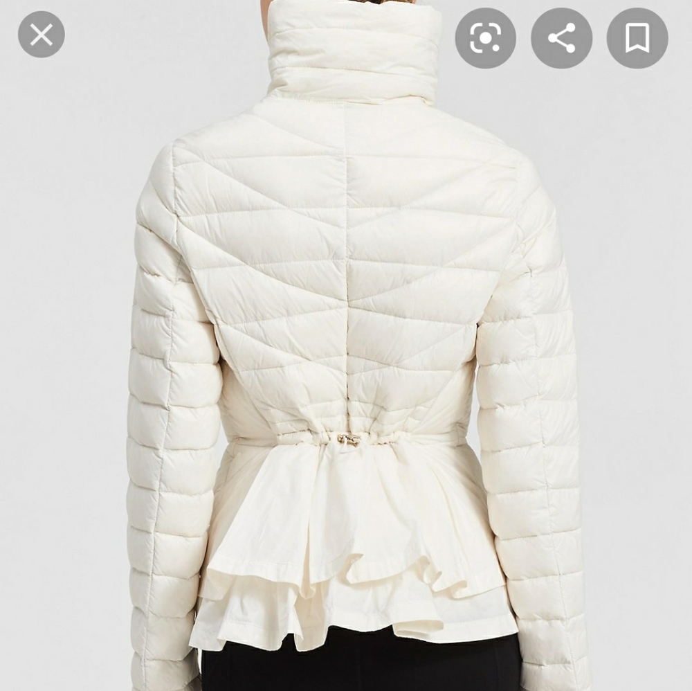 Calvin Klein Ruffled Back Unique Down Puffer Coat